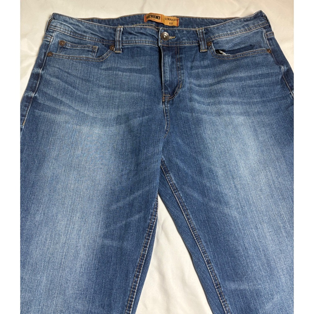 Seven7 Straight Fit Jeans Mens 38x32 Blue Excellent Stretch Denim Pants - Picture 5 of 14